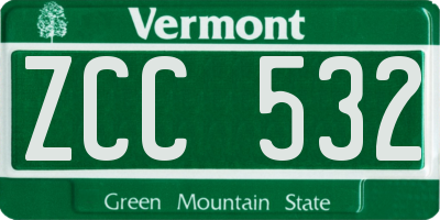 VT license plate ZCC532
