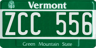 VT license plate ZCC556