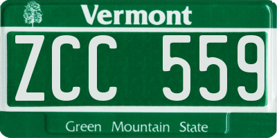 VT license plate ZCC559