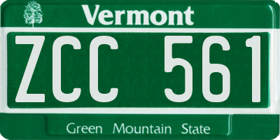 VT license plate ZCC561