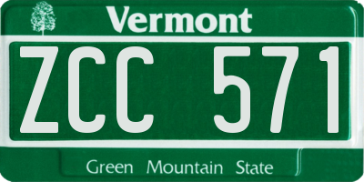 VT license plate ZCC571