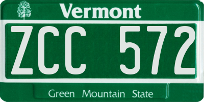 VT license plate ZCC572