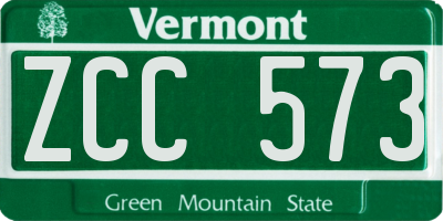 VT license plate ZCC573