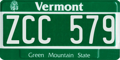 VT license plate ZCC579