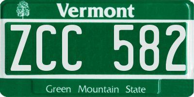 VT license plate ZCC582
