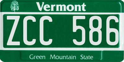 VT license plate ZCC586