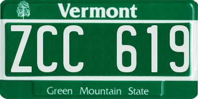 VT license plate ZCC619