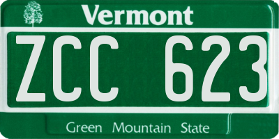 VT license plate ZCC623