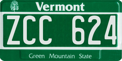 VT license plate ZCC624