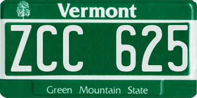 VT license plate ZCC625