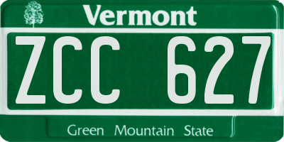 VT license plate ZCC627