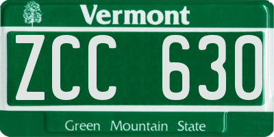 VT license plate ZCC630