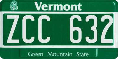 VT license plate ZCC632