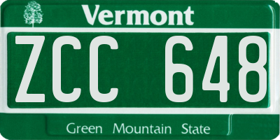 VT license plate ZCC648