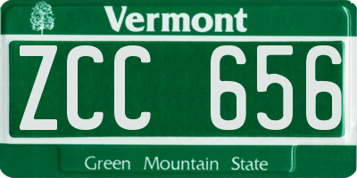 VT license plate ZCC656