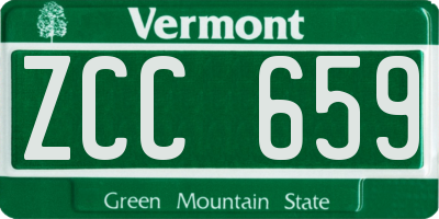 VT license plate ZCC659