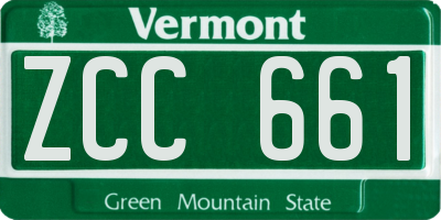 VT license plate ZCC661
