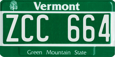 VT license plate ZCC664
