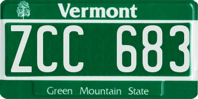 VT license plate ZCC683