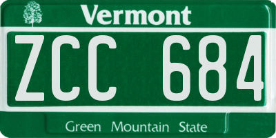 VT license plate ZCC684