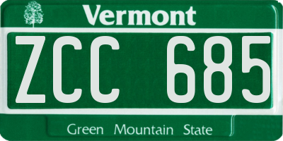 VT license plate ZCC685