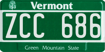 VT license plate ZCC686