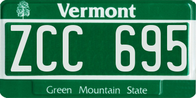 VT license plate ZCC695