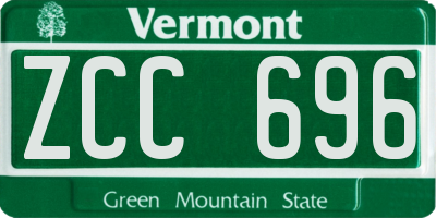 VT license plate ZCC696