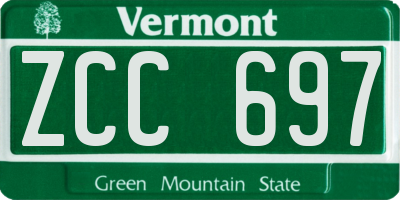 VT license plate ZCC697