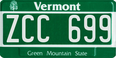VT license plate ZCC699