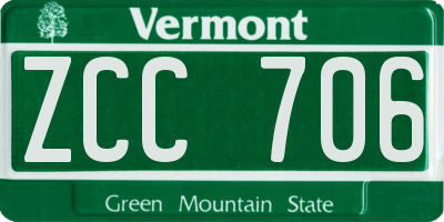 VT license plate ZCC706