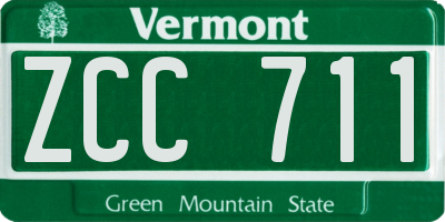 VT license plate ZCC711