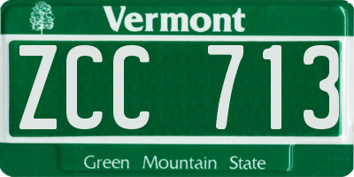 VT license plate ZCC713
