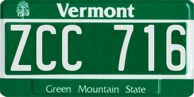 VT license plate ZCC716