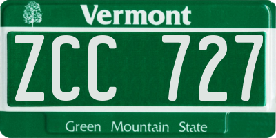VT license plate ZCC727