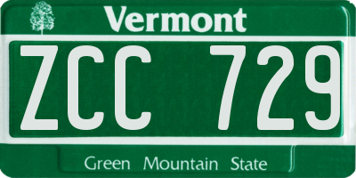 VT license plate ZCC729