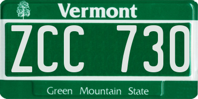 VT license plate ZCC730