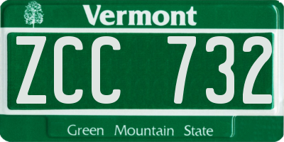 VT license plate ZCC732