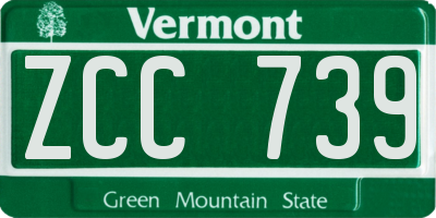 VT license plate ZCC739
