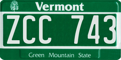 VT license plate ZCC743