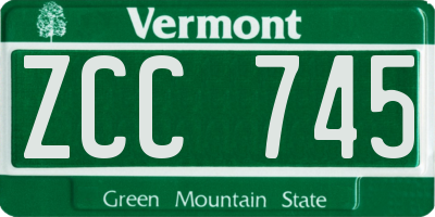 VT license plate ZCC745