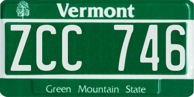 VT license plate ZCC746