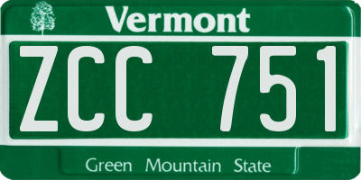 VT license plate ZCC751