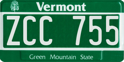 VT license plate ZCC755