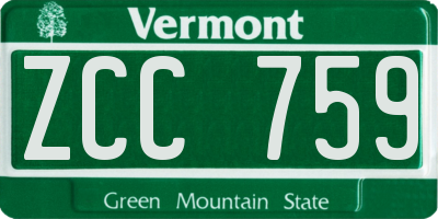 VT license plate ZCC759