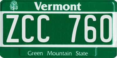VT license plate ZCC760
