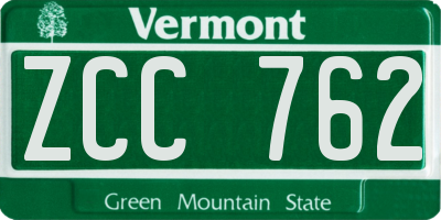 VT license plate ZCC762