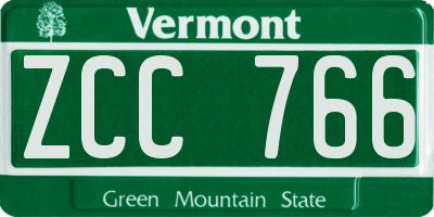 VT license plate ZCC766