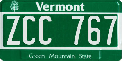 VT license plate ZCC767