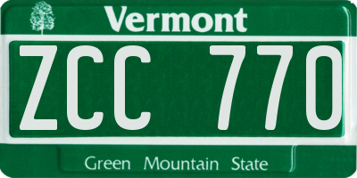VT license plate ZCC770